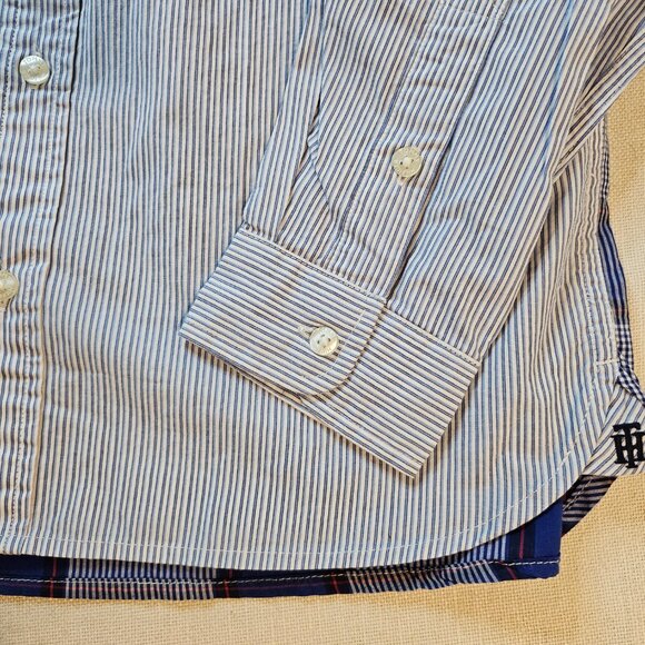 Tommy Hilfiger Boy's Blue Striped Long Sleeve Shirt - Size XL - Picture 4 of 10